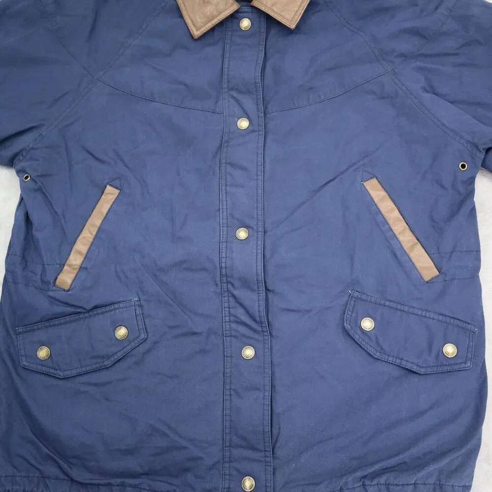 OutBrook Jacket Womens M Blue Collared Full Zip Button Down Long Sleeve Outwear